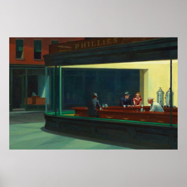 Nighthawks Gemälde von Edward Hopper  Poster (Vorne)