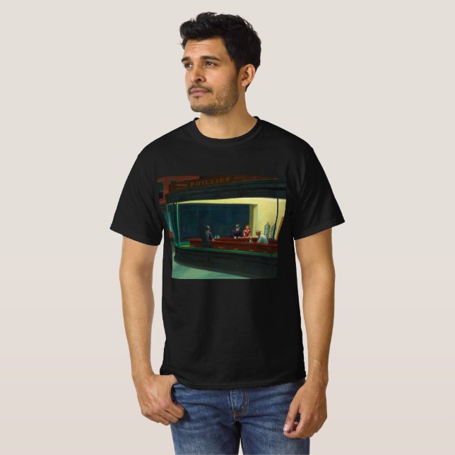 Nighthawks Gemälde von Edward Hopper T-Shirt (Vorne ganz)