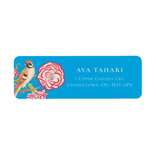 Nightingale & Flowers - Étiquette personnalisable (Devant)