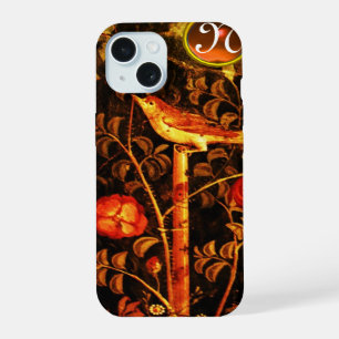 NIGHTINGALE MIT ROSE MONOGRAMM, Rot-Schwarz-Gelb iPhone 15 Hülle