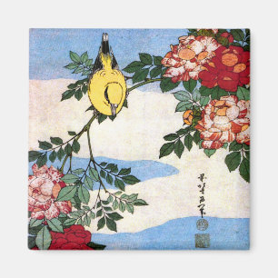 Nightingale & Rose Hokusai Japanisch Kunstkunst Magnet