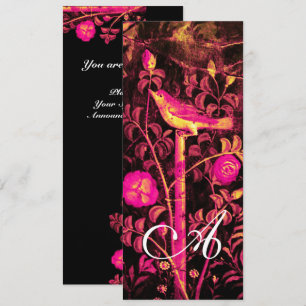 NIGHTINGALE,ROSE MONOGRAMM Rot Schwarz Gelb Einladung