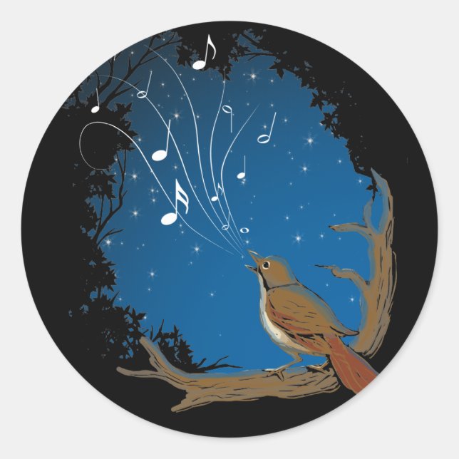 Nightingale Song Runder Aufkleber (Vorderseite)