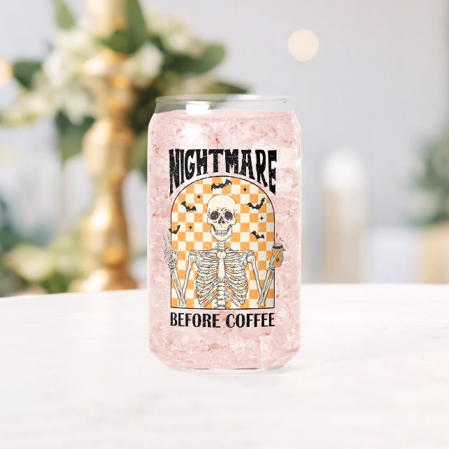 "Nightmare Before Coffee" Skeleton rétro Boire (Insitu (Mariage))