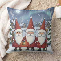 Nighttime Norway Nisse, Throw PIllow