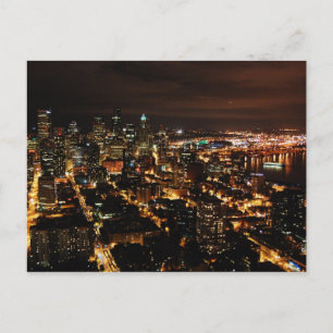 Nightview de la carte postale Seattle