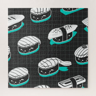 Nigiri Sushi Vintag Sketch Pattern