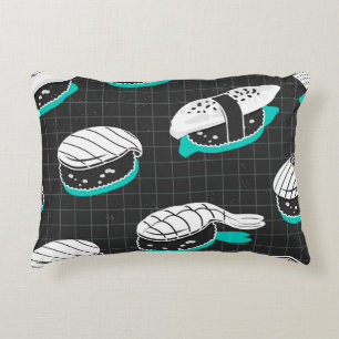 Nigiri Sushi Vintag Sketch Pattern Dekokissen