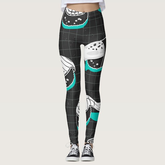 Nigiri Sushi Vintag Sketch Pattern Leggings (Vorderseite)