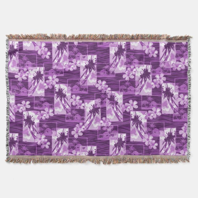 Nihau Island Hawaiianische Plumeria und Palm Tree Decke (Vorderseite)