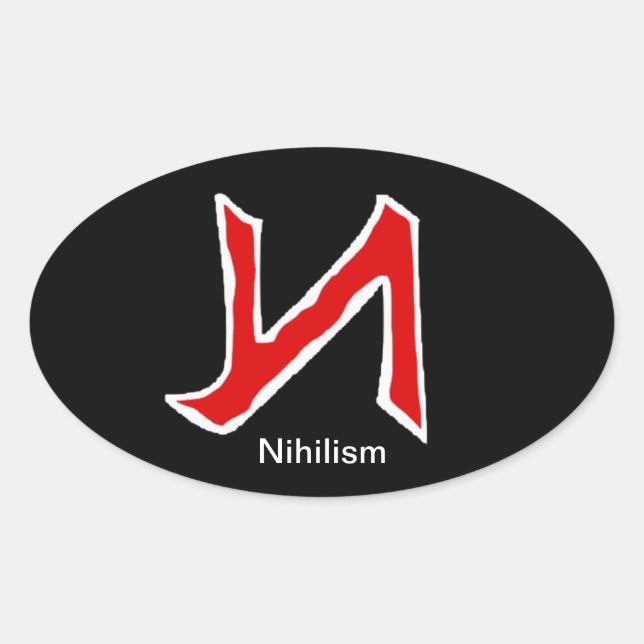 Nihilismus Ovaler Aufkleber (Vorderseite)