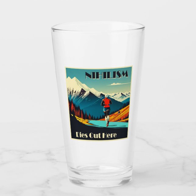 Nihilismus stirbt hier aus glas (Vorderseite)