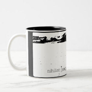 Nihilistischer Pinguin Zweifarbige Tasse