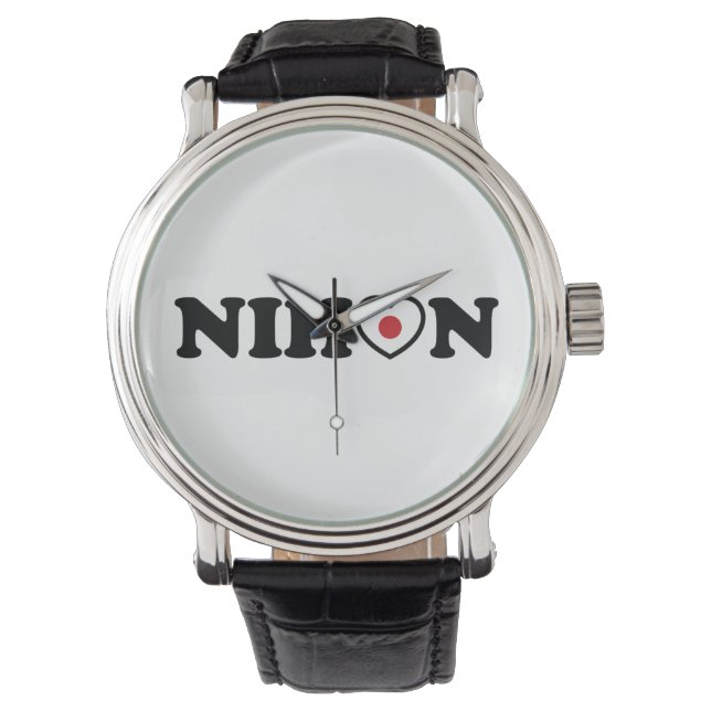 Nihon Liebe Herzenflagge Armbanduhr (Vorderseite)