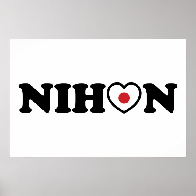 Nihon Love Heart Flag Poster (Vorne)
