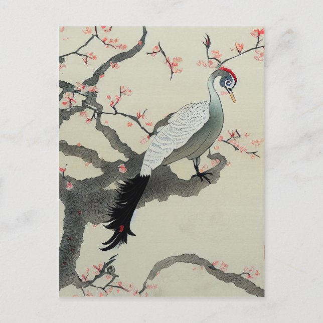 Nihonga Japan Traditioneller Vogelkirschblossom Postkarte (Vorderseite)
