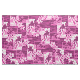 Niihau Inselhawaiischer Plumeria und Palme Stoff