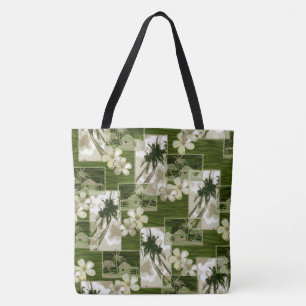 Niihau Island Hawaiian Plumeria Palms Beach Bag Tasche