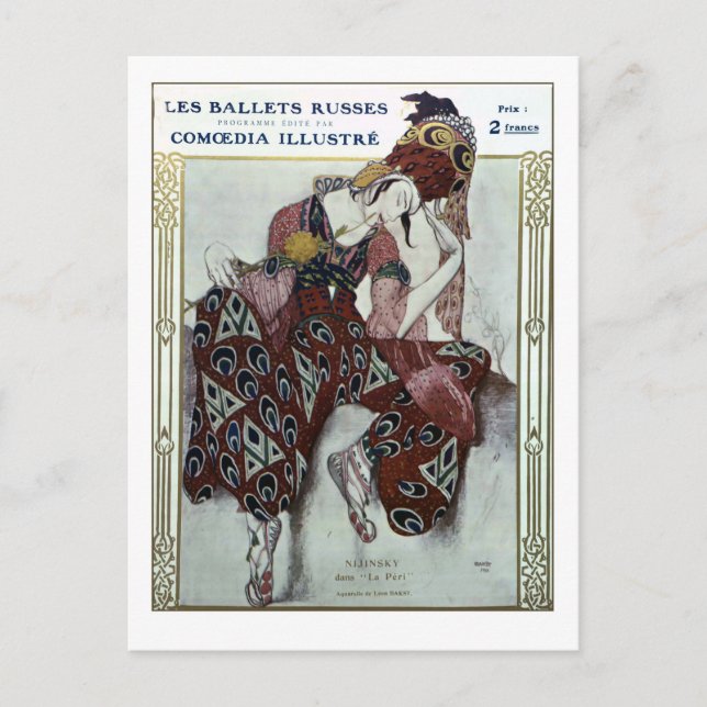 Nijinsky dans La Peri — Ballets Russes Postkarte (Vorderseite)