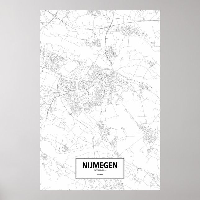 Nijmegen, Niederlande (schwarz auf weiß) Poster (Vorne)