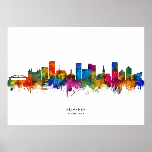 Nijmegen Niederlande Skyline Poster (Vorne)