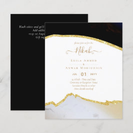 NIKAH - Agate Gold BUDGET Hochzeitseinladungen