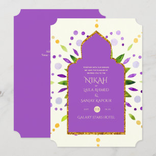 NIKAH - Einladung zur Lila Goldhochzeit in Mandala