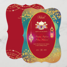 NIKAH - Einladung zur Verzierten Moschee Red Gold
