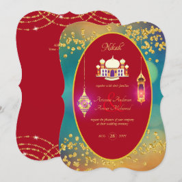NIKAH - Einladung zur Verzierten Moschee Red Gold 