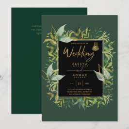 NIKAH - Emerald Green Gold ISLAMIC Wedding Einladu Einladung