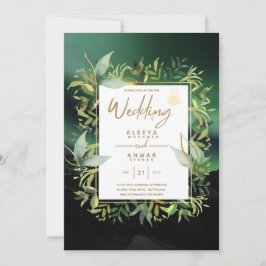 NIKAH - Emerald Green Gold ISLAMIC Wedding Einladu Einladung