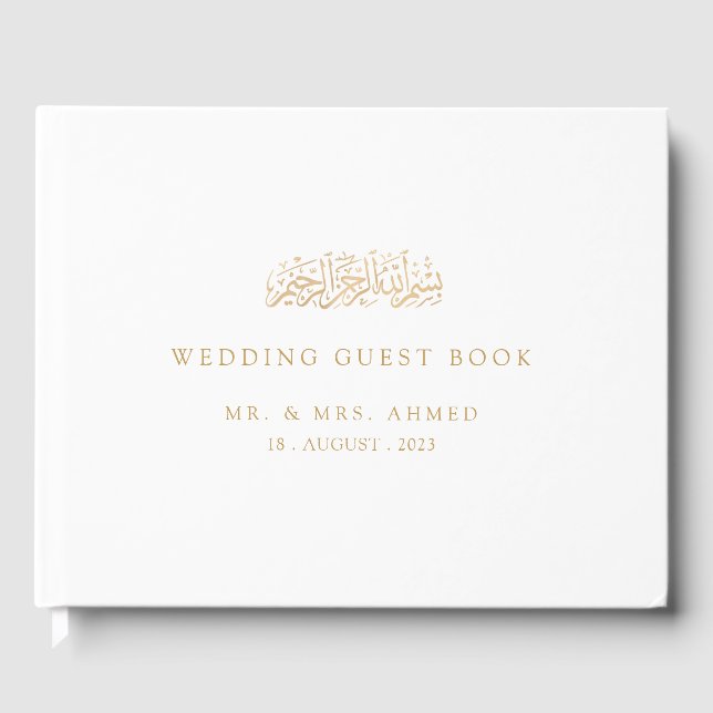 Nikah Gold Islamische Hochzeit Gästebuch (Vorderseite)