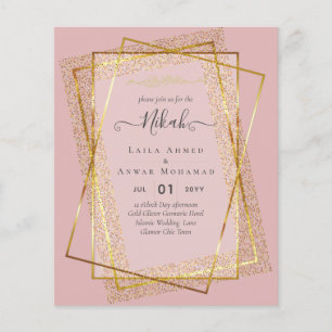 NIKAH Gold Rahmen Bismillah Islamische Hochzeitsei Flyer