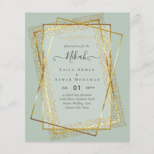 NIKAH Gold Rahmen Bismillah Islamische Hochzeitska Flyer