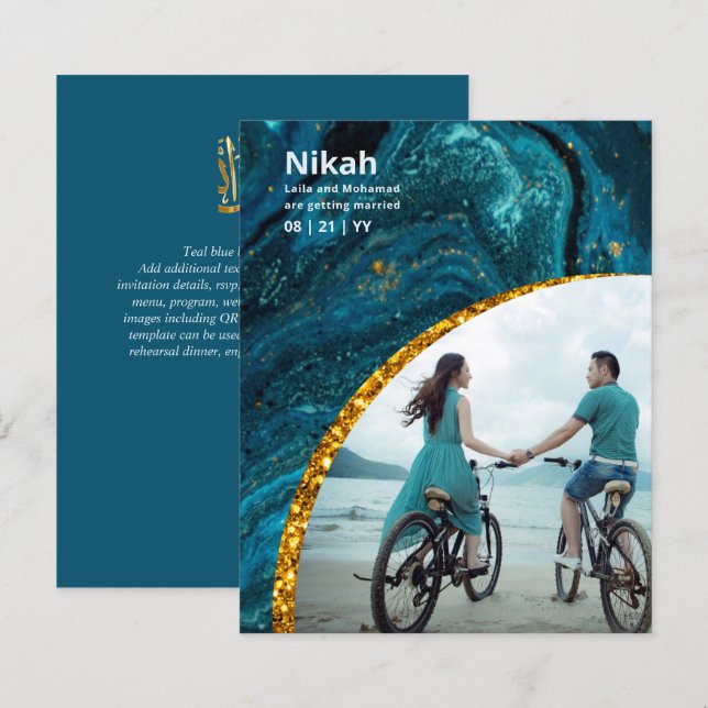 NIKAH - Hochzeitbudget Agate Gold Aquamarines FOTO (Vorne/Hinten)