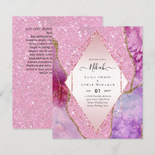 Nikah Islamic Wedding Einladungen - Glittery Gold