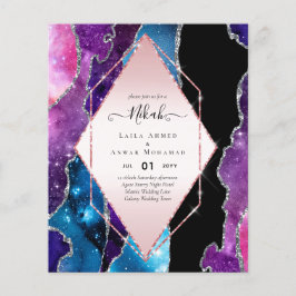 Nikah Islamic Wedding Einladungen - Glittery Gold Flyer