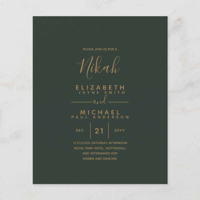 NIKAH - Modernes Green Gold Budget (Vorderseite)