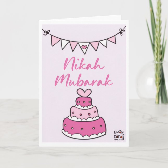 Nikah Mubarak-Torte Karte (Vorderseite)