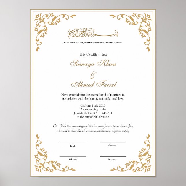 Nikah nama poster (Vorne)