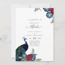 NIKAH Peacock Floral Walimah Islamischer Hochzeits Einladung