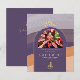 NIKAH Plum Gold FOTO Hochzeit Einladung
