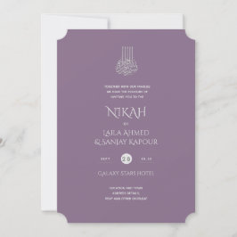 NIKAH - Verzierter islamischer Goldblush Pink Wedd Einladung