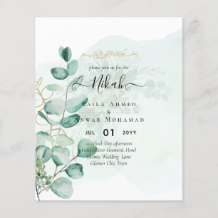 Nikah Walima GREENERY WEDING INVITATION Islamische Flyer
