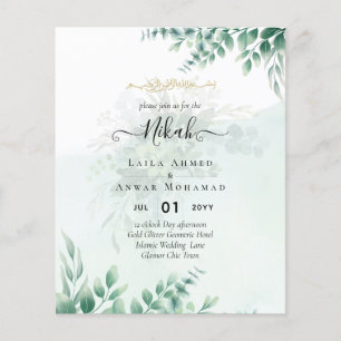 Nikah Walima GREENERY WEDING INVITATION Islamische Flyer