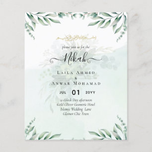 Nikah Walima GREENERY WEDING INVITATION Islamische Flyer