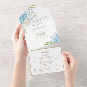 NIKAH-WALLIMAH-Blume - alle in einem All In One Einladung