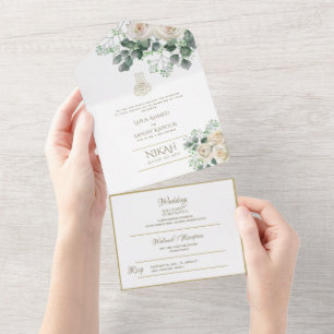 NIKAH-WALLIMAH-Blume - alle in einem All In One Einladung