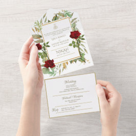 NIKAH-WALLIMAH-Blume - alle in einem All In One Einladung