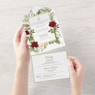 NIKAH-WALLIMAH-Blume - alle in einem All In One Einladung